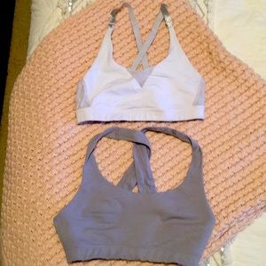 Aerie sports bras x2. Size small. Gray & white
